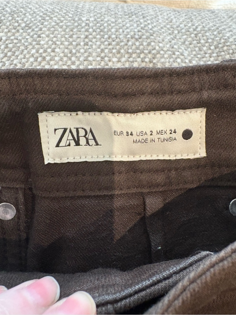 🔸NWT🔸Zara ZW Collection High Waist Wide Leg Jeans in brown - Picture 12 of 15